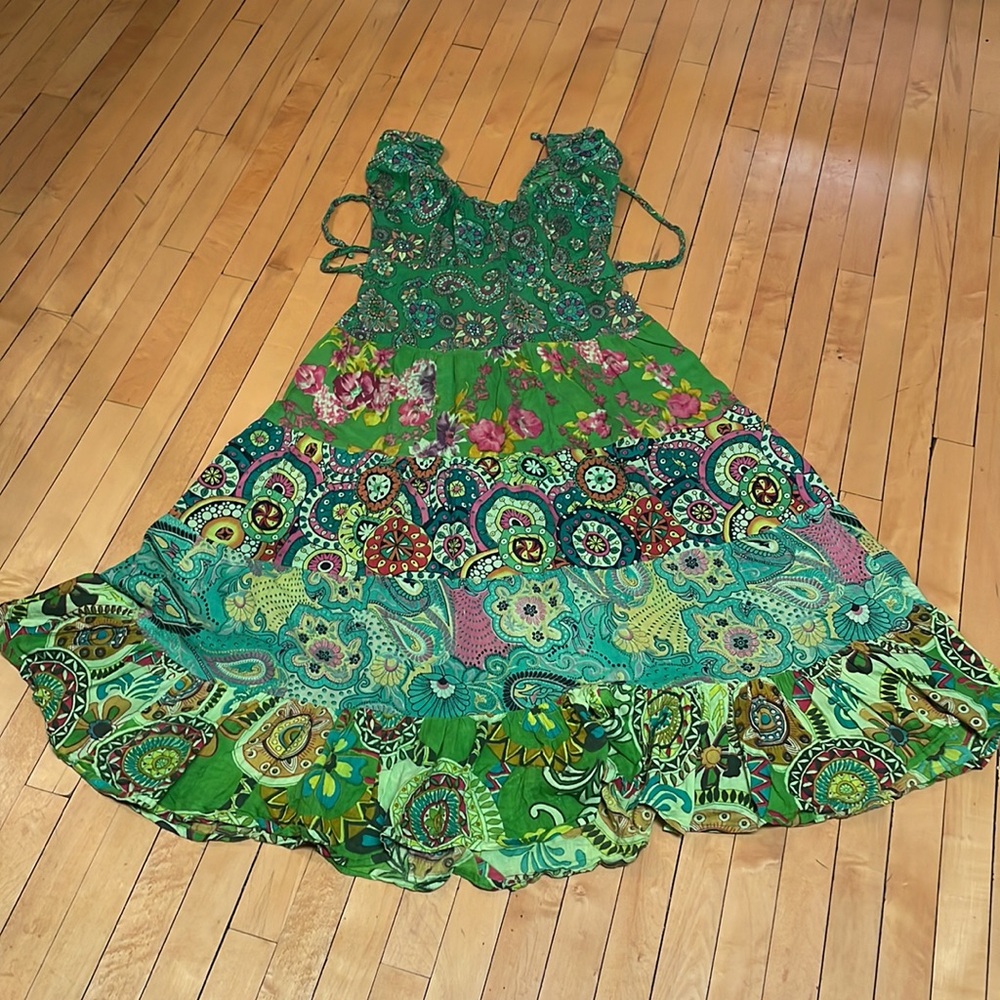 1970’s vintage full cotton circle gown